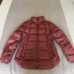 Athleta Downtown Puffer Jacket Size M Decadent Chocolate (Burgundy)